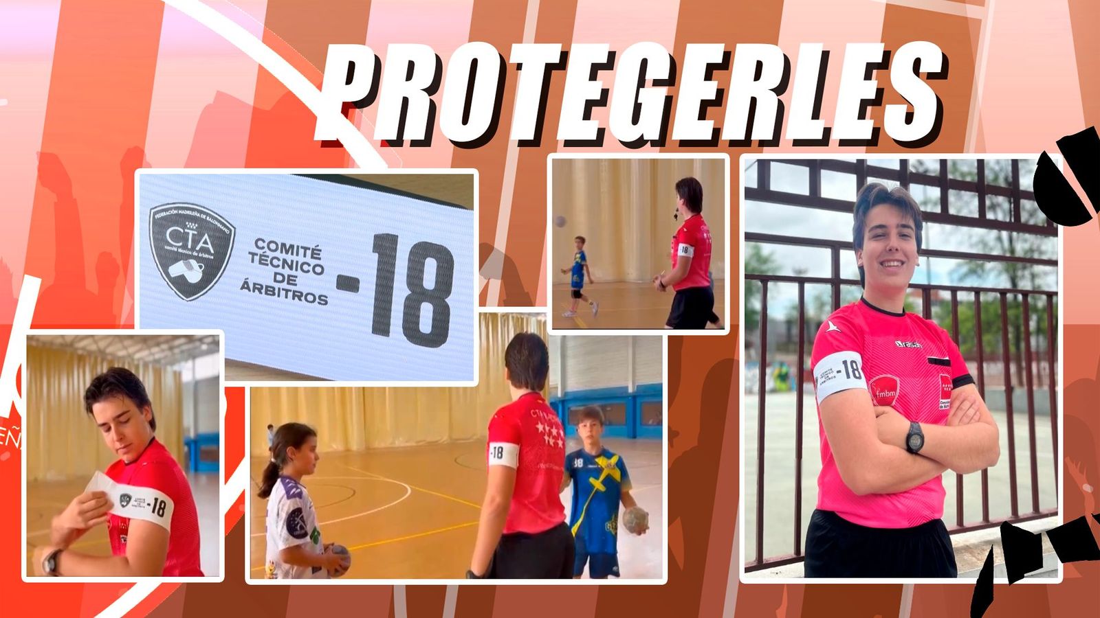 Los árbitros de balonmano menores de edad llevarán un brazalete blanco para protegerles