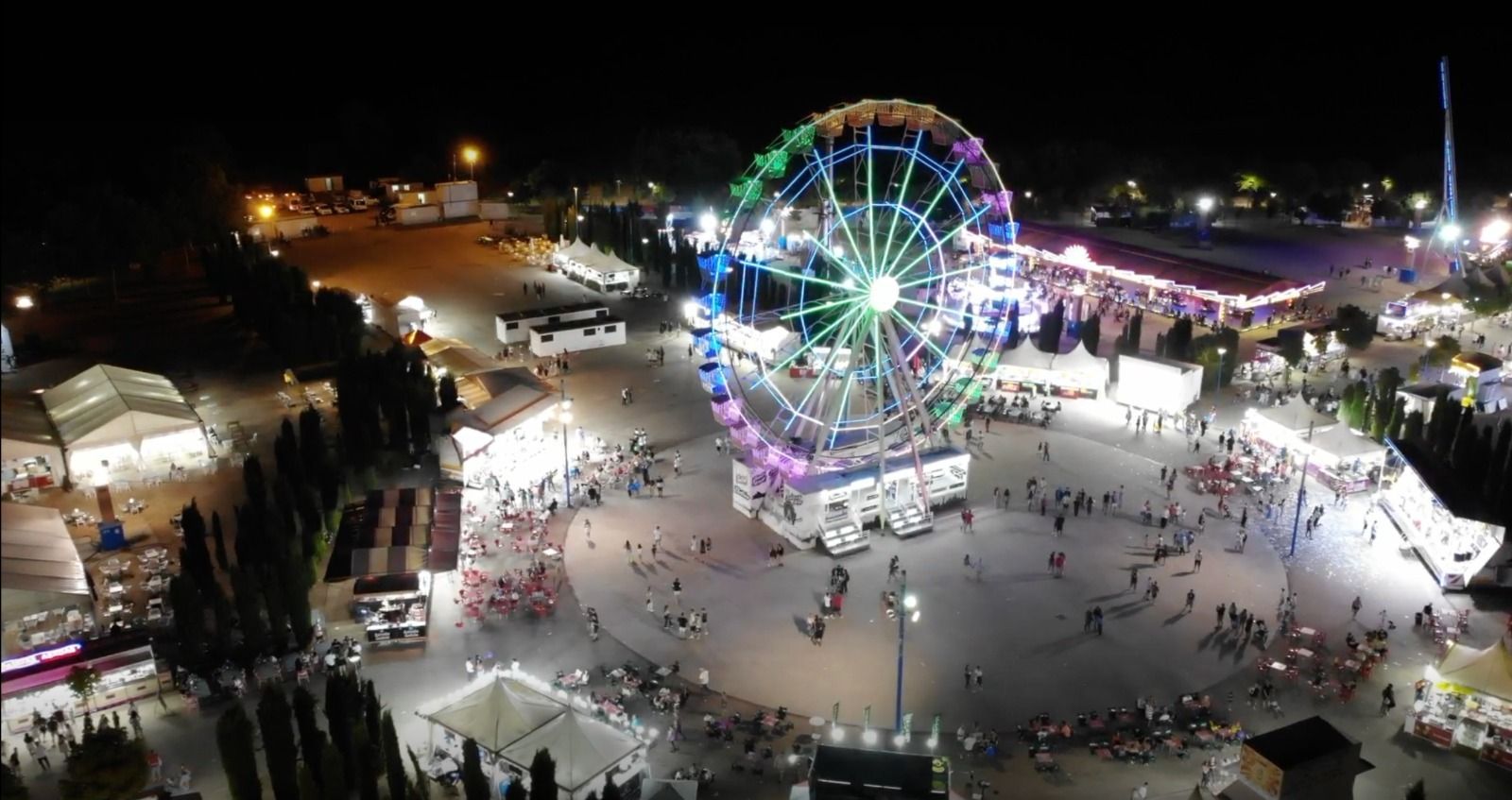 Vista del recinto ferial alcalaíno desde uno de los drones de la Policía Local
