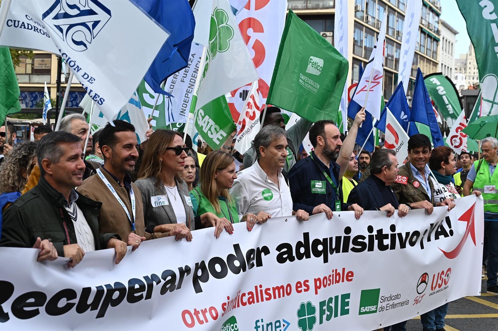 Sindicatos independientes se movilizan en Madrid reclamando la recuperación del poder adquisitivo de la "clase trabajadora"