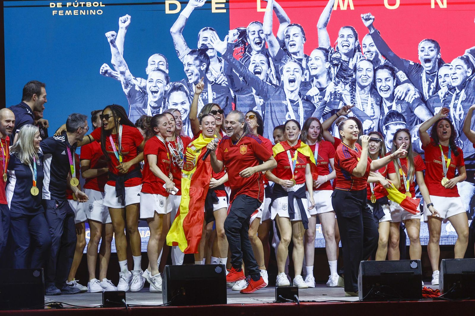 Fiesta de la Selección femenina de fútbol en Madrid tras ganar el Mundial