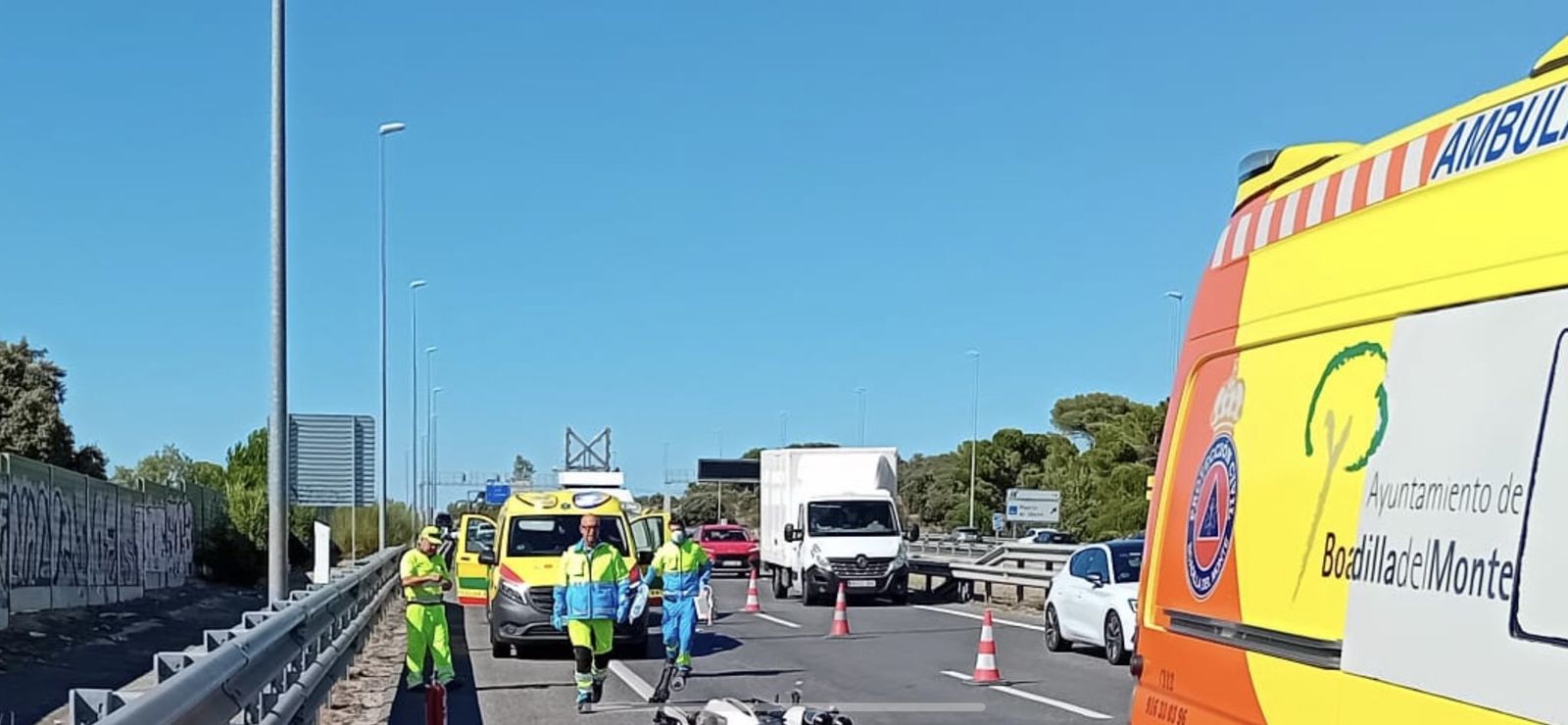Heridos accidente de moto Boadilla
