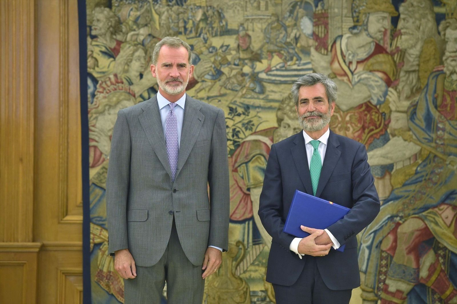 El rey Felipe VI recibe a Carlos Lesmes en la que puede ser su última audiencia como presidente del CGPJ