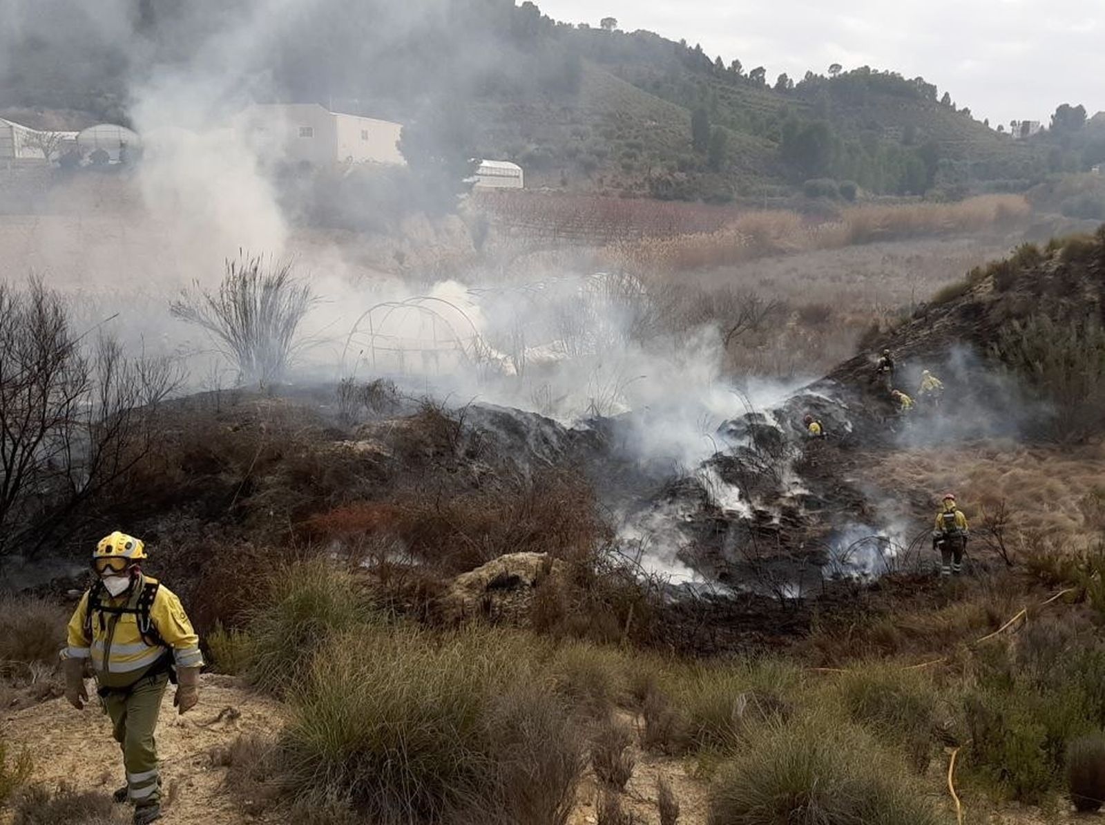 Bomberos de la Región de Murcia durante una intervención
