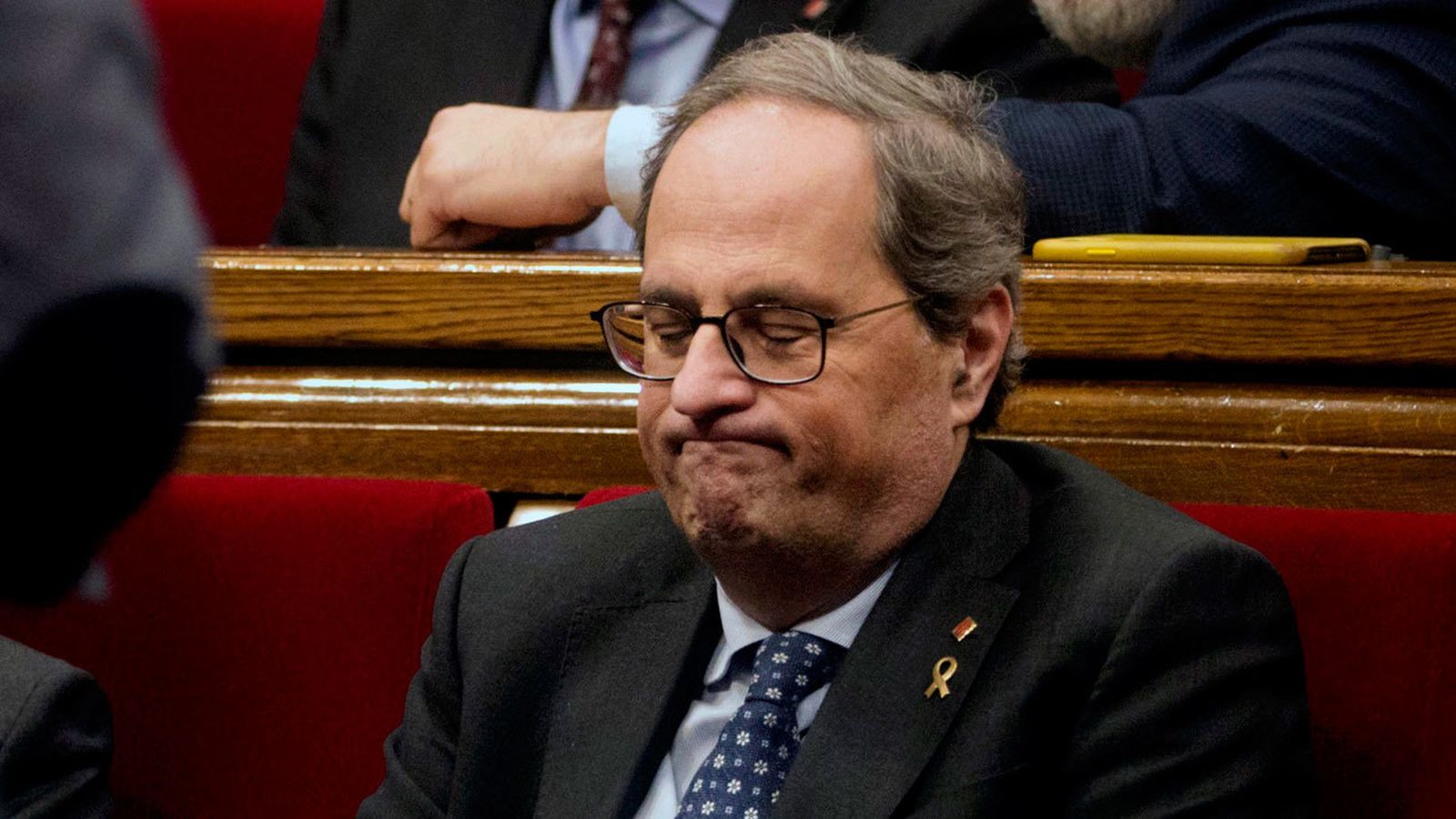 El presidente de la Generalitat, Quim Torra, en el Parlament de Cataluña