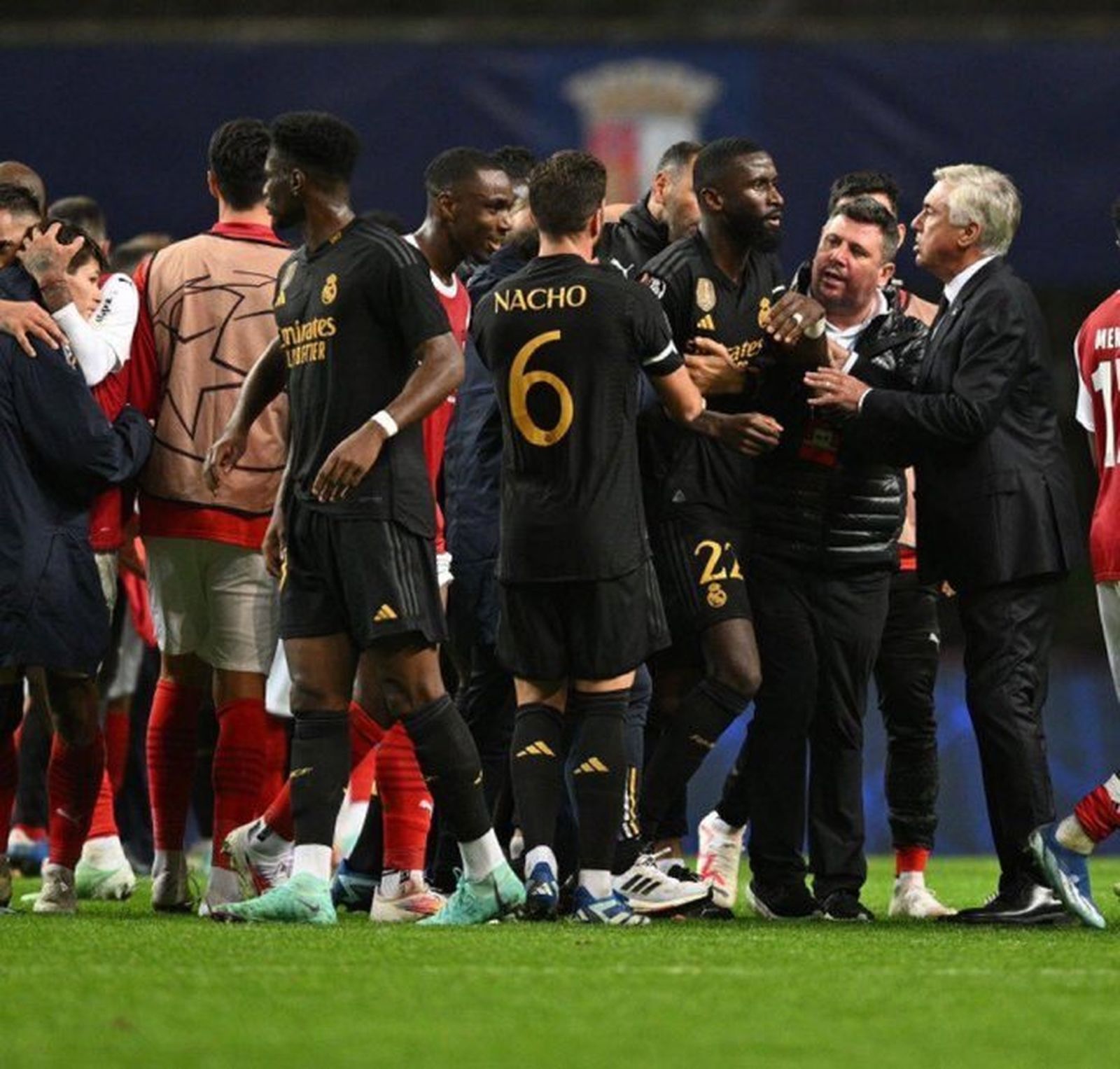 Rüdiger al final del partido contra el Sporting de Braga