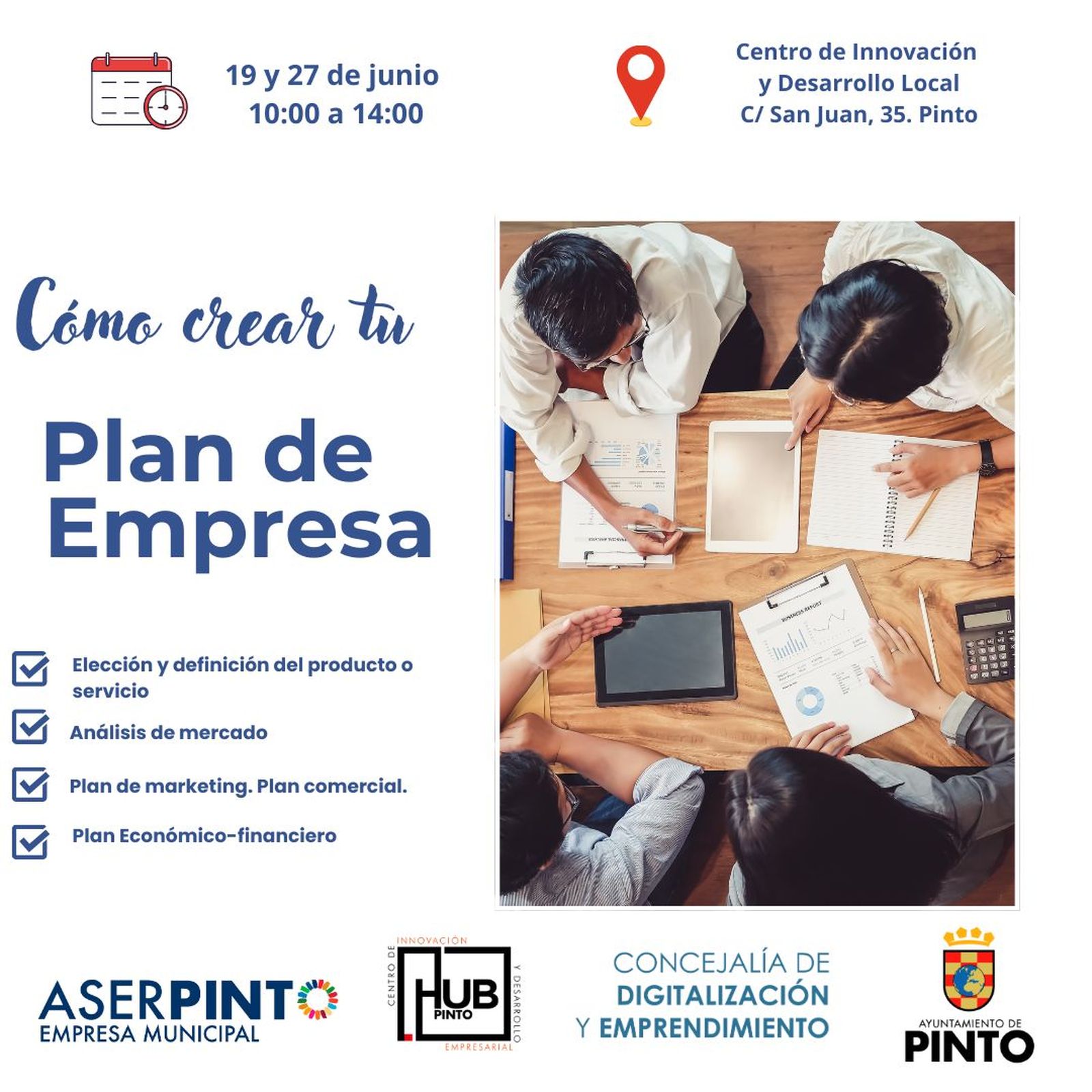 Formarán a emprendedores de Pinto en la elaboración del Plan de Negocios y en técnicas de ventas