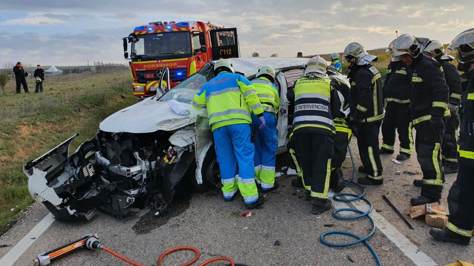 Accidente frontal en Algete (Foto: @parque_11)