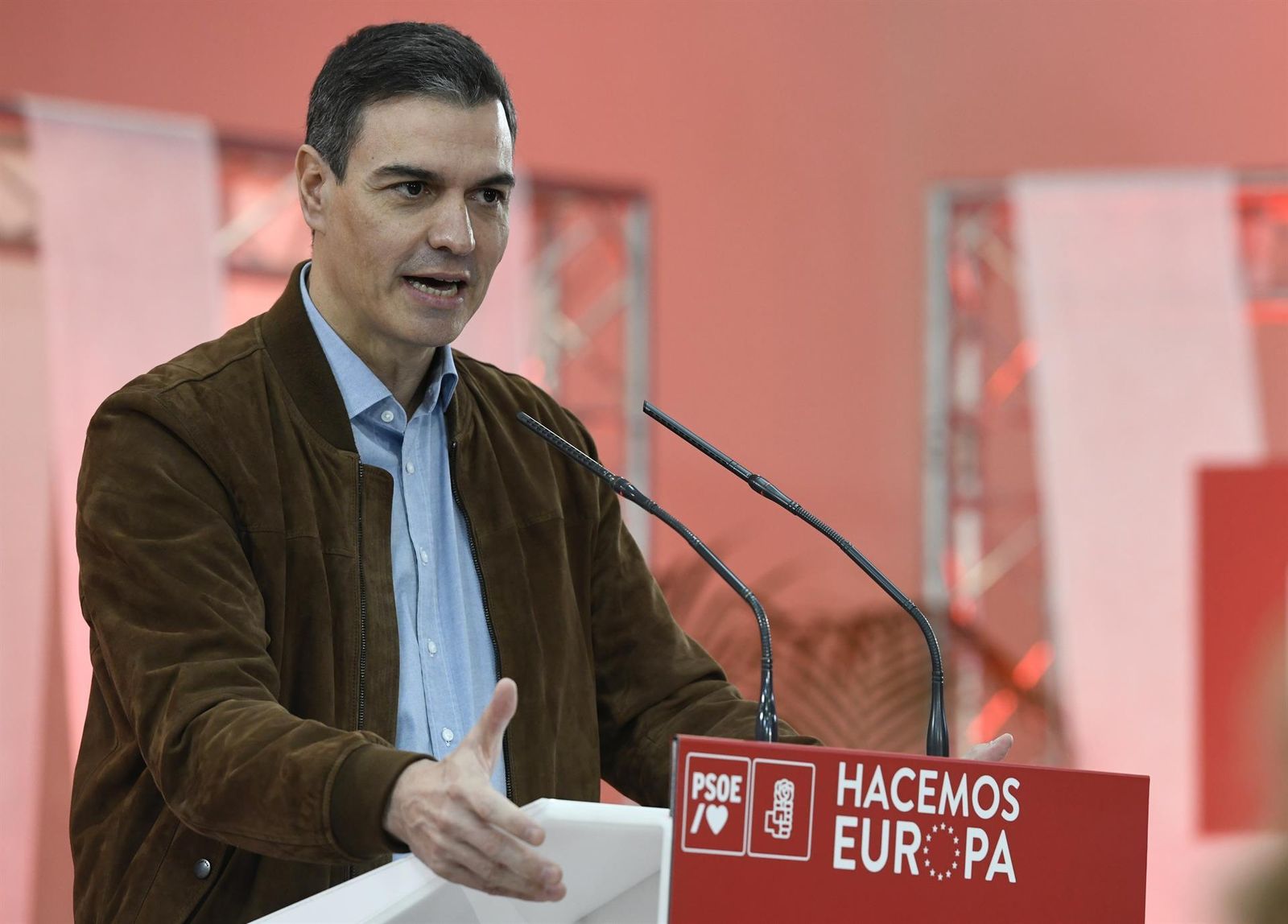 Pedro Sánchez durante su intervención en el acto del PSOE en Madrid