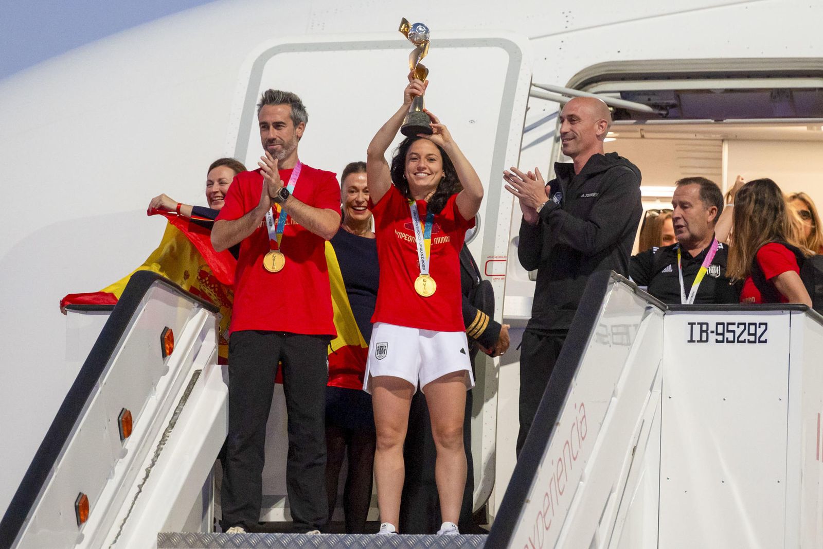 Fiesta de la Selección femenina de fútbol en Madrid tras ganar el Mundial