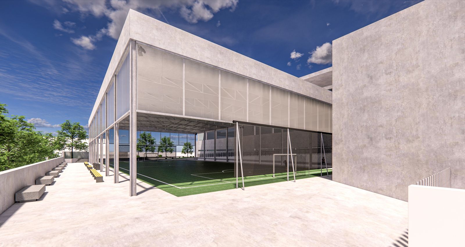 Diseño del resultado final de la remodelación del Pabellón Valvanera de Sanse