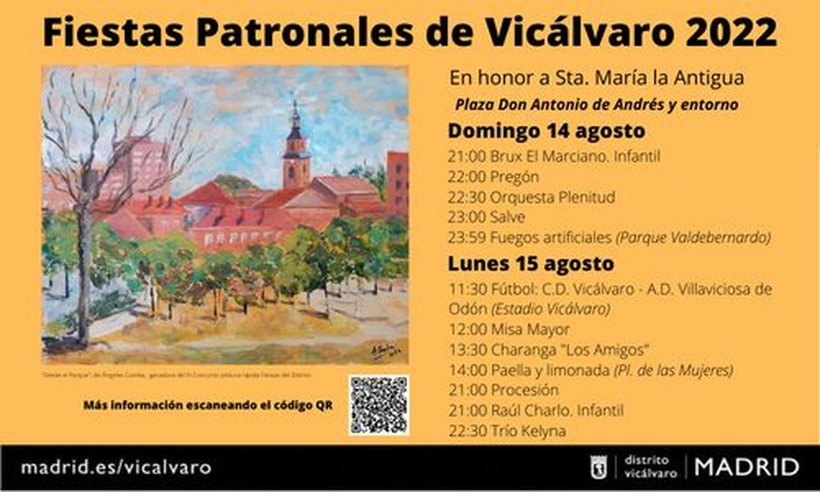 Cartel programa Fiestas Patronales de Vicálvaro 2022