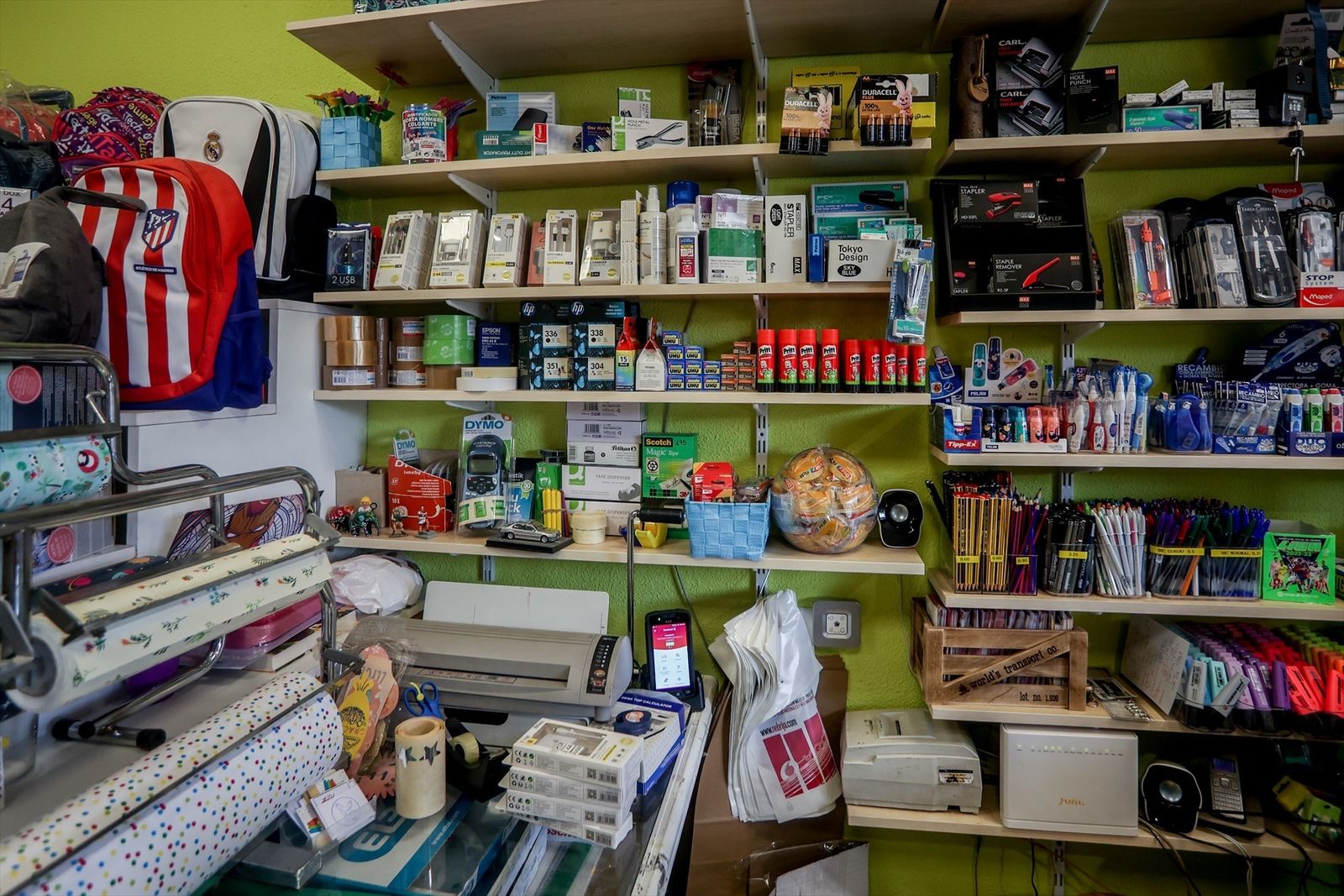 Material escolar en una librería de Madrid