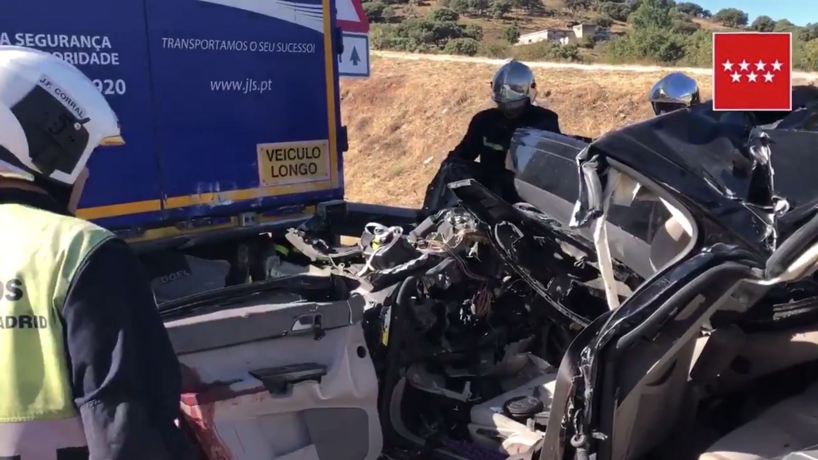 Accidente en la A-1, en Buitrago de Lozoya