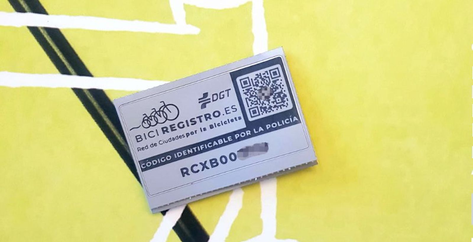 Tarjeta del registro nacional de bicicletas