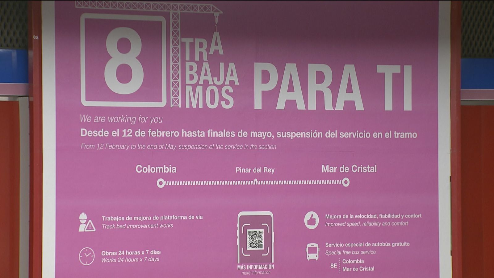 Obras en la línea 8 de Metro de Madrid