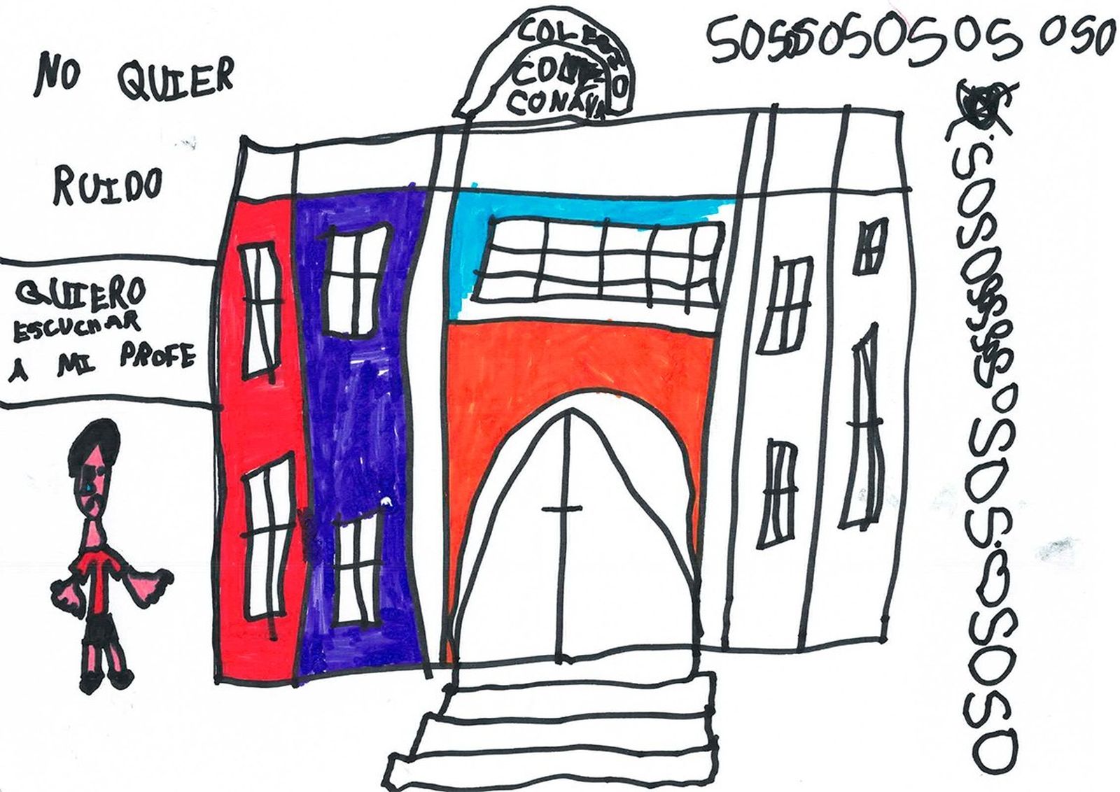 La Casa Real se interesa por los alumnos del colegio Perú, próximo a las obras del metro