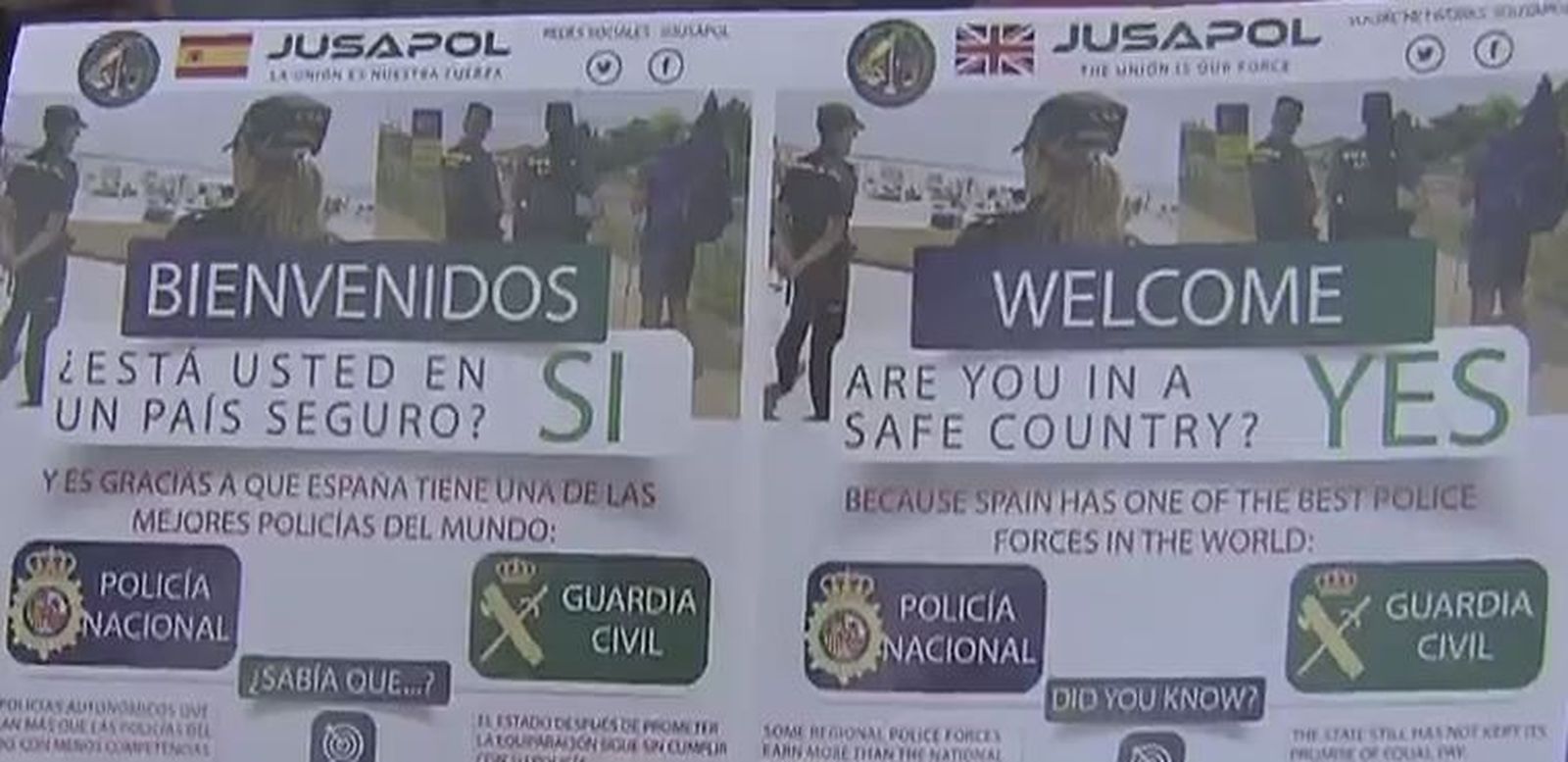 Jusapol reparte folletos para reivindicar la seguridad en España