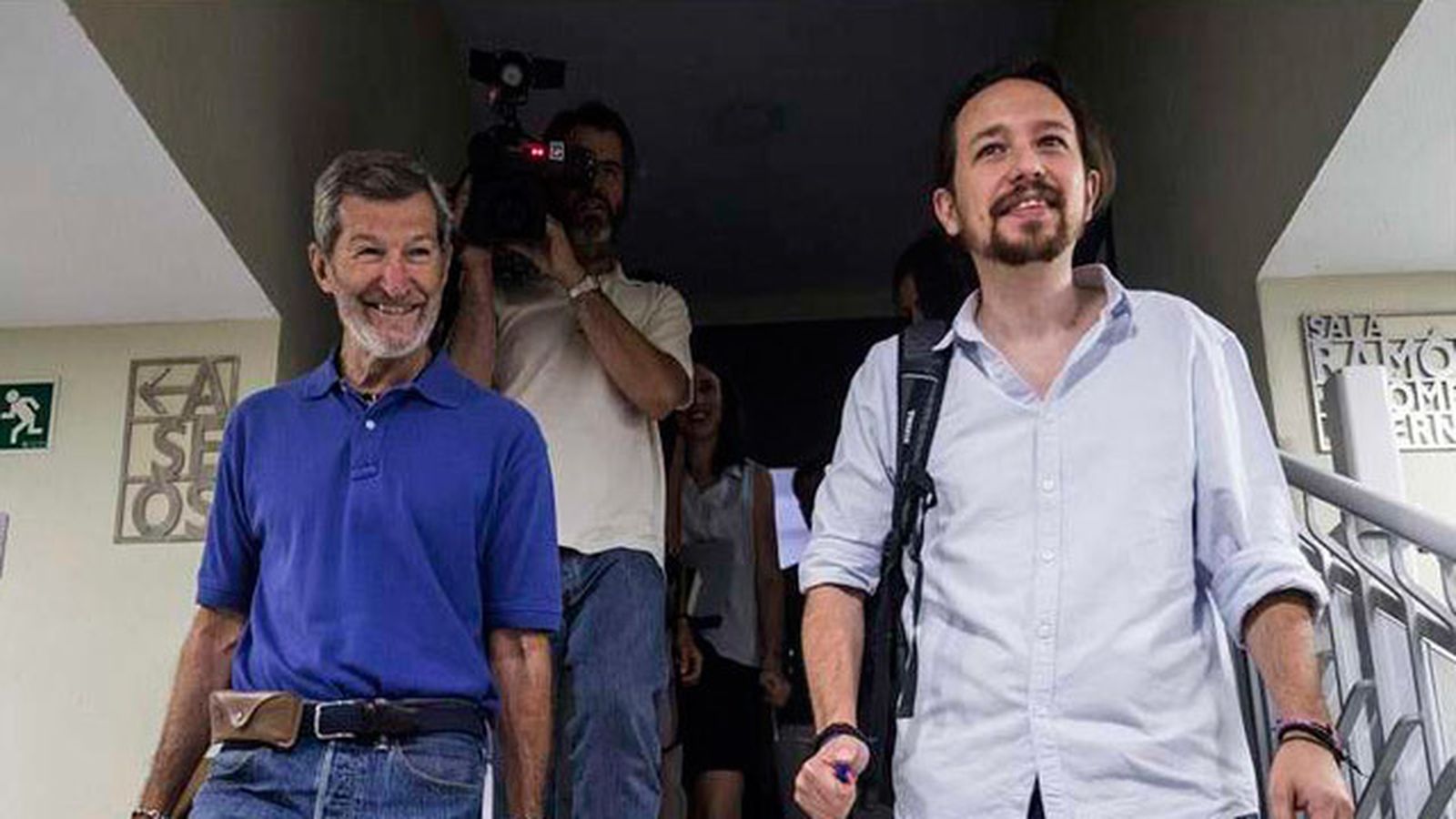 Pablo Iglesias junto Julio Rodríguez