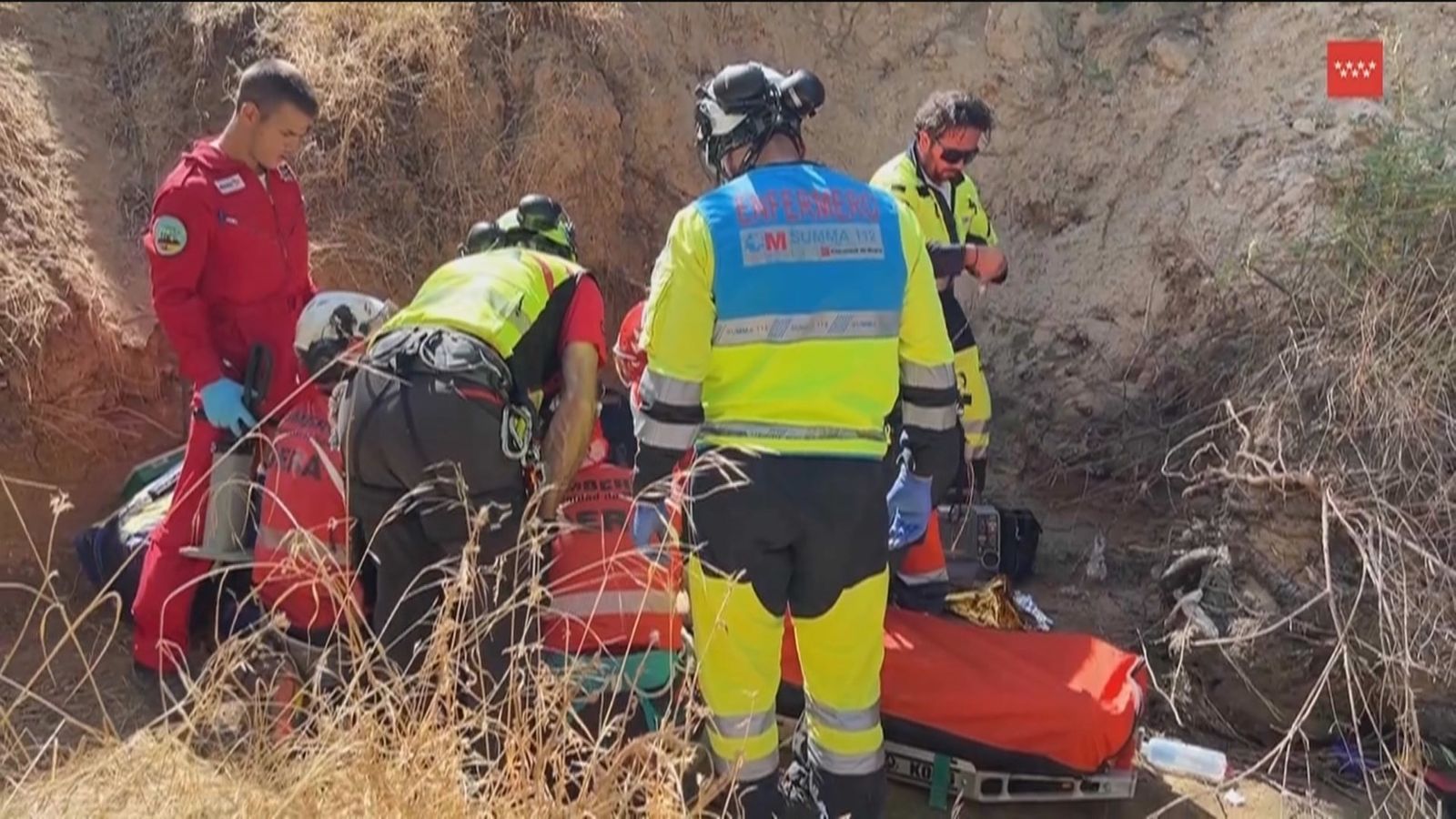 Una ciclista grave al despeñarse por un terraplén en Villaviciosa de Odón