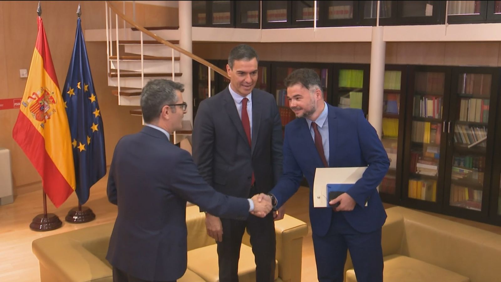 Bolaños y Rufián en presencia de Sánchez