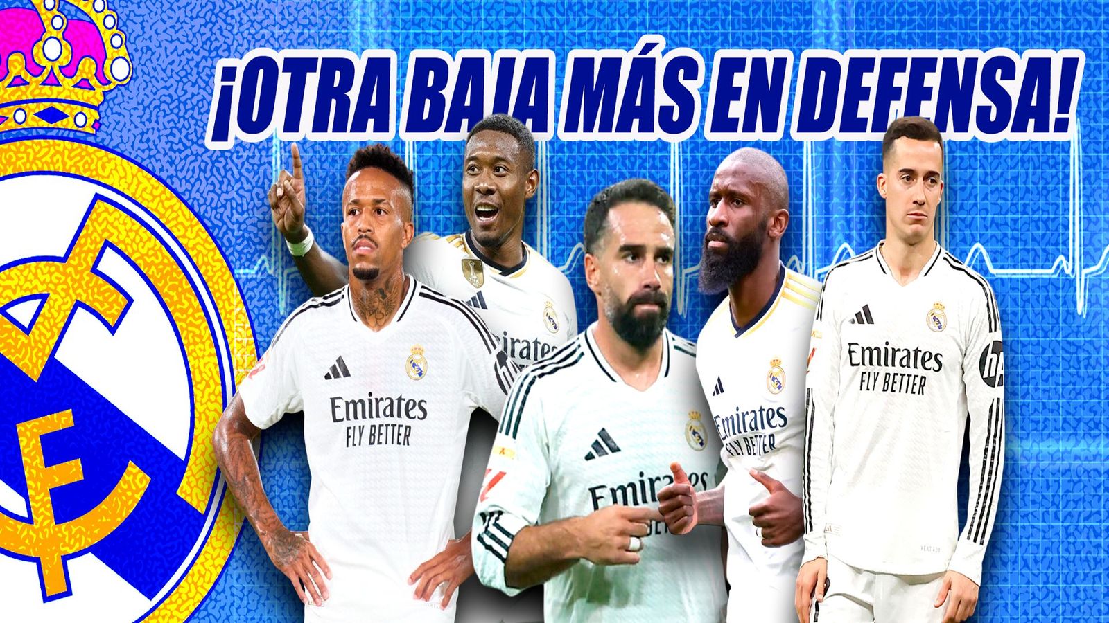 Militao, Alaba, Carvajal, Rudiger y Lucas Vázquez