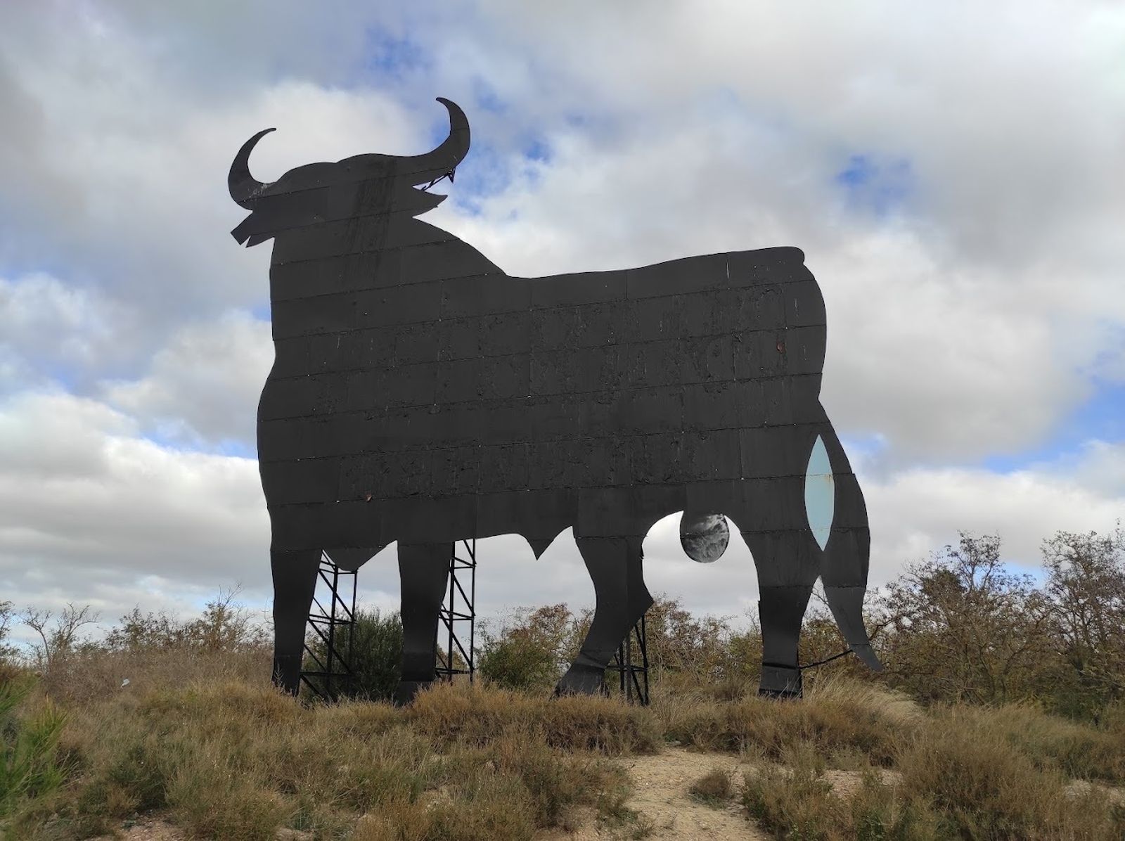 Derribado el toro de Osborne de Tudela