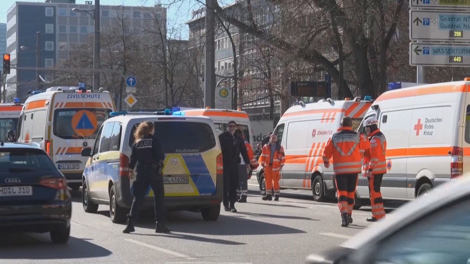 Dos muertos y diez heridos en un atropello múltiple en Mannheim (Alemania)
