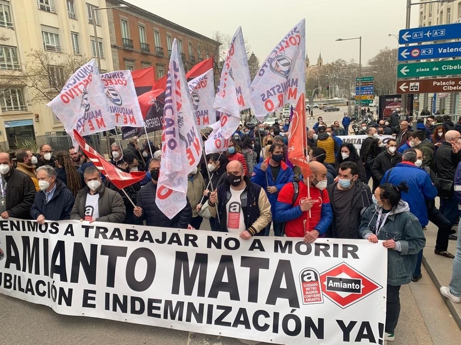 Manifestación por amianto en metro