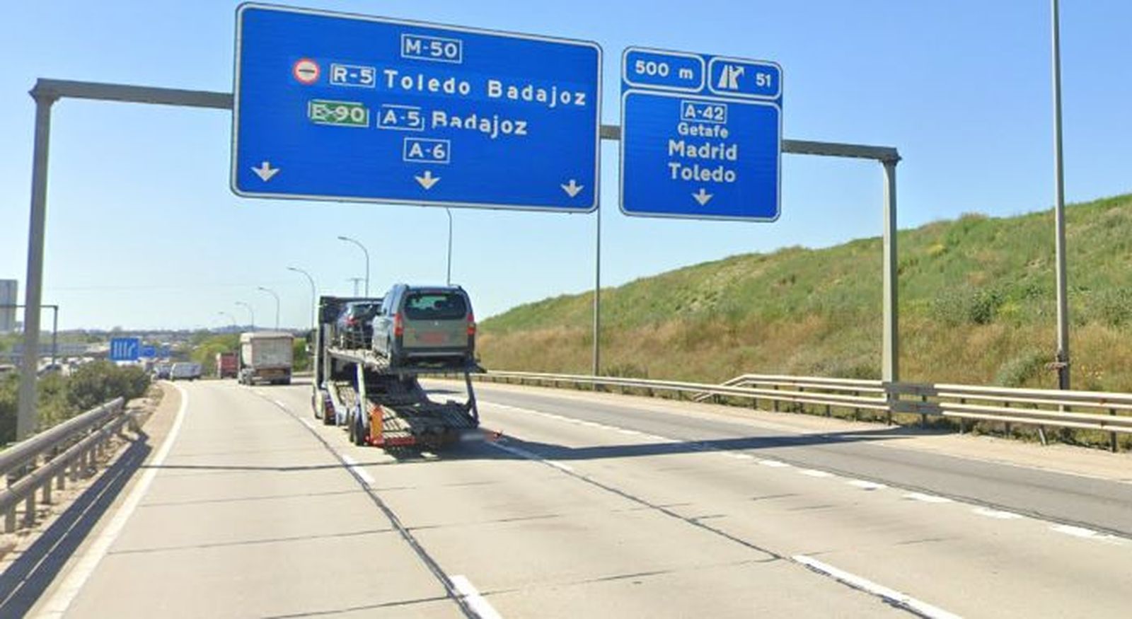 La M-50 a su paso por Getafe
