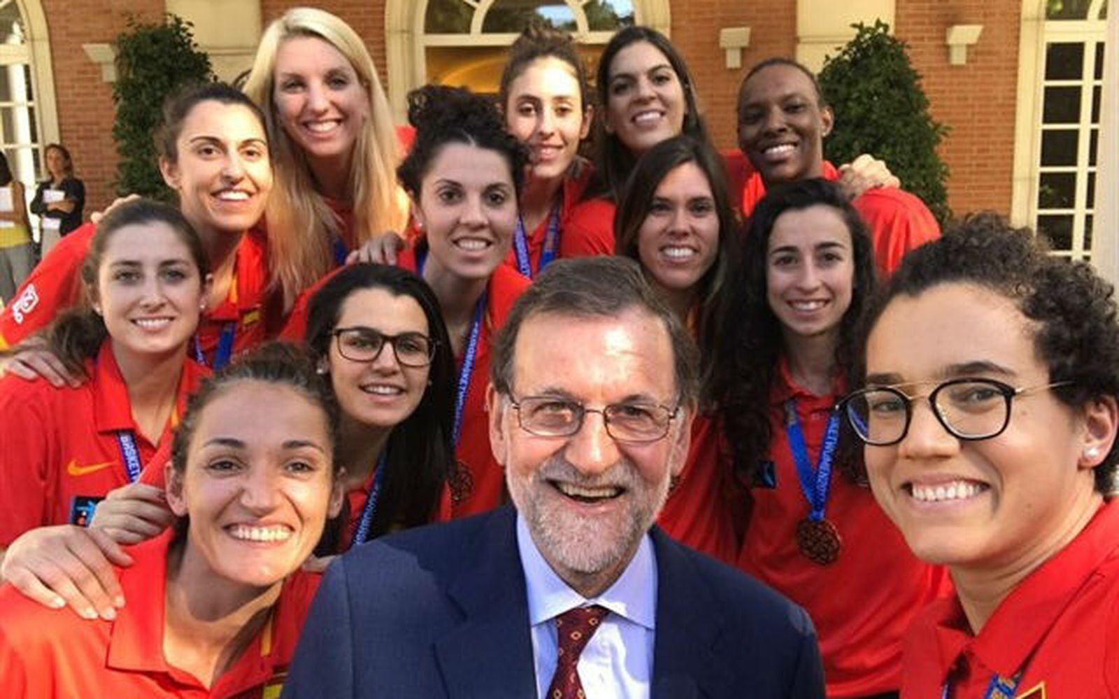 Rajoy con la selección española