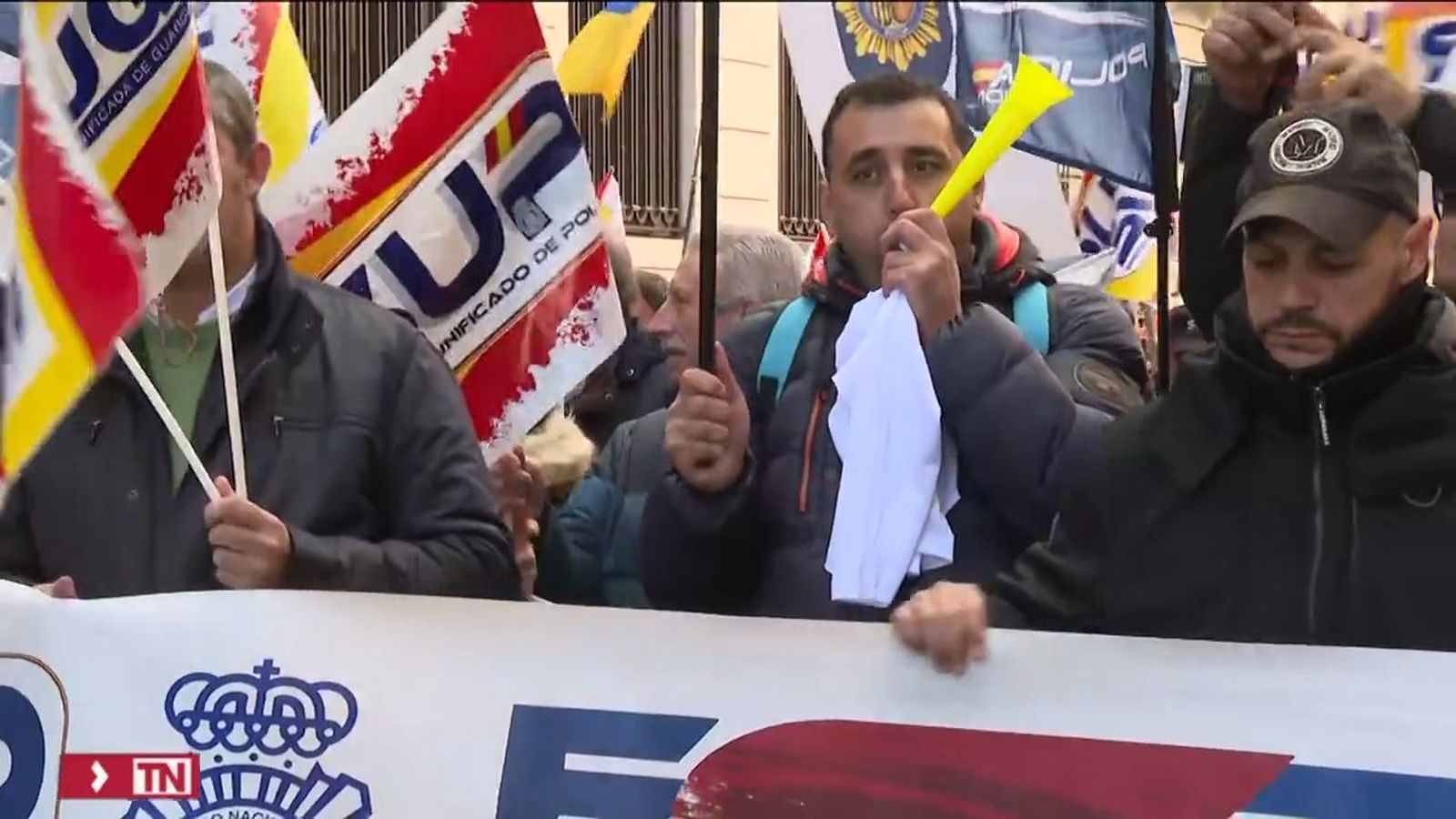 Manifestación de la policía y de la guardia civil