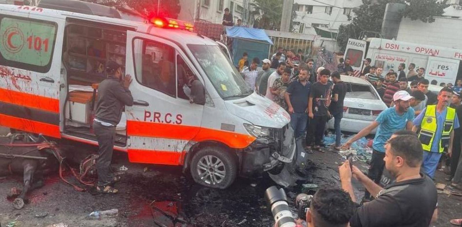 Exterior del hospital Shifa de Gaza