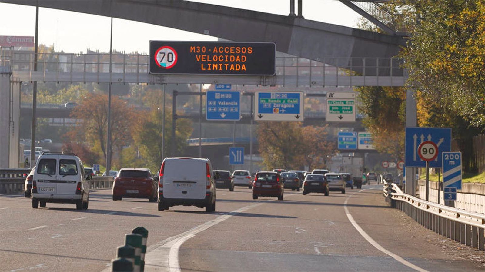 Límite de 70 km/h para circular por la M-30