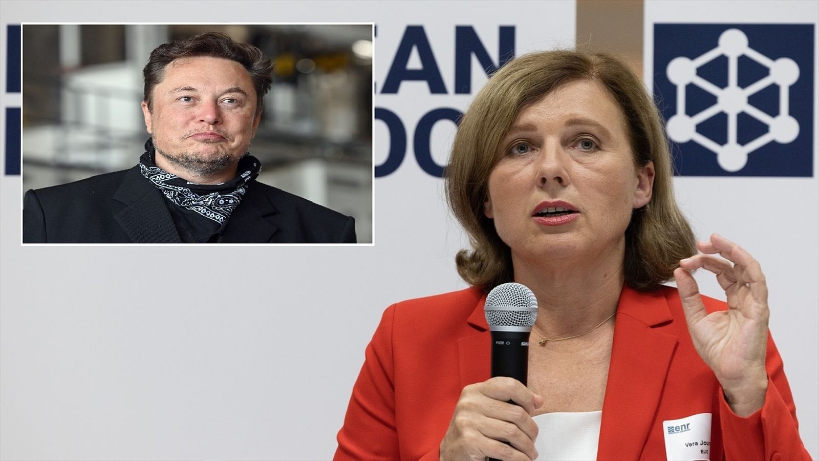 Vera Jourová y Elon Musk