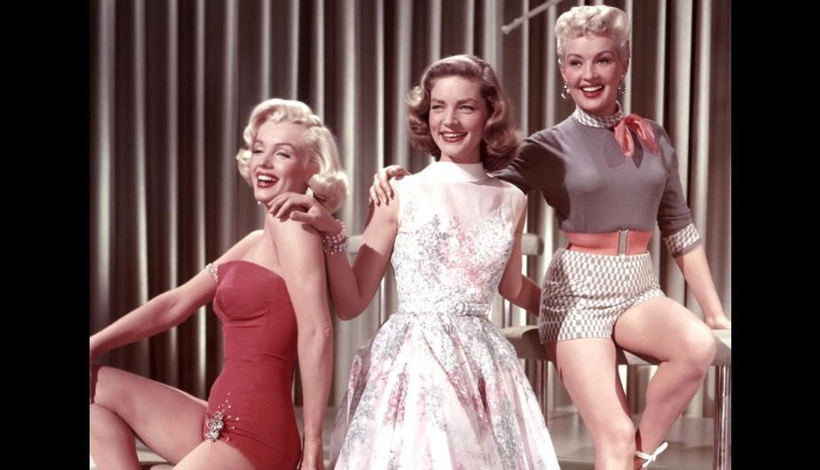 Lauren Bacall, Marilyn Monroe y Betty Grable, tres hermosos ángeles del cine dorado de Hollywood