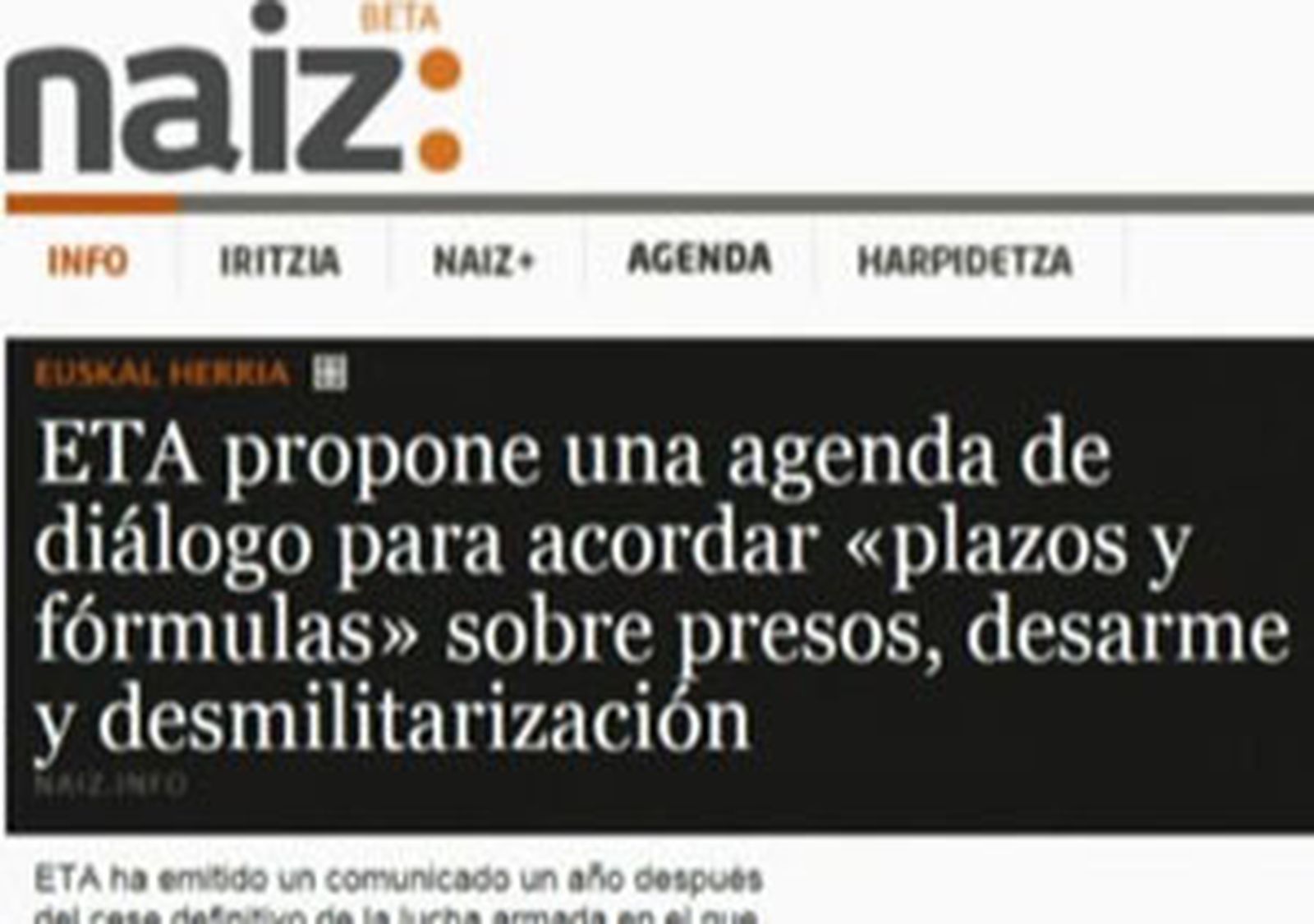 Comunicado ETA