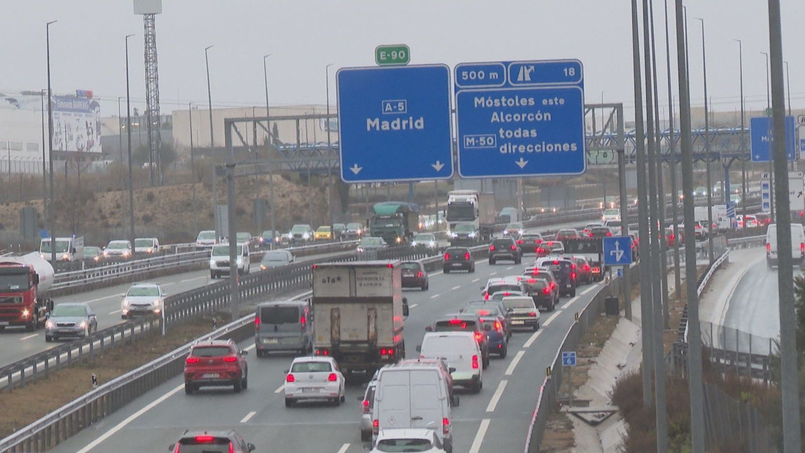 Móstoles, Alcorcón y Cuatro Vientos, los puntos más complicados en la A-5