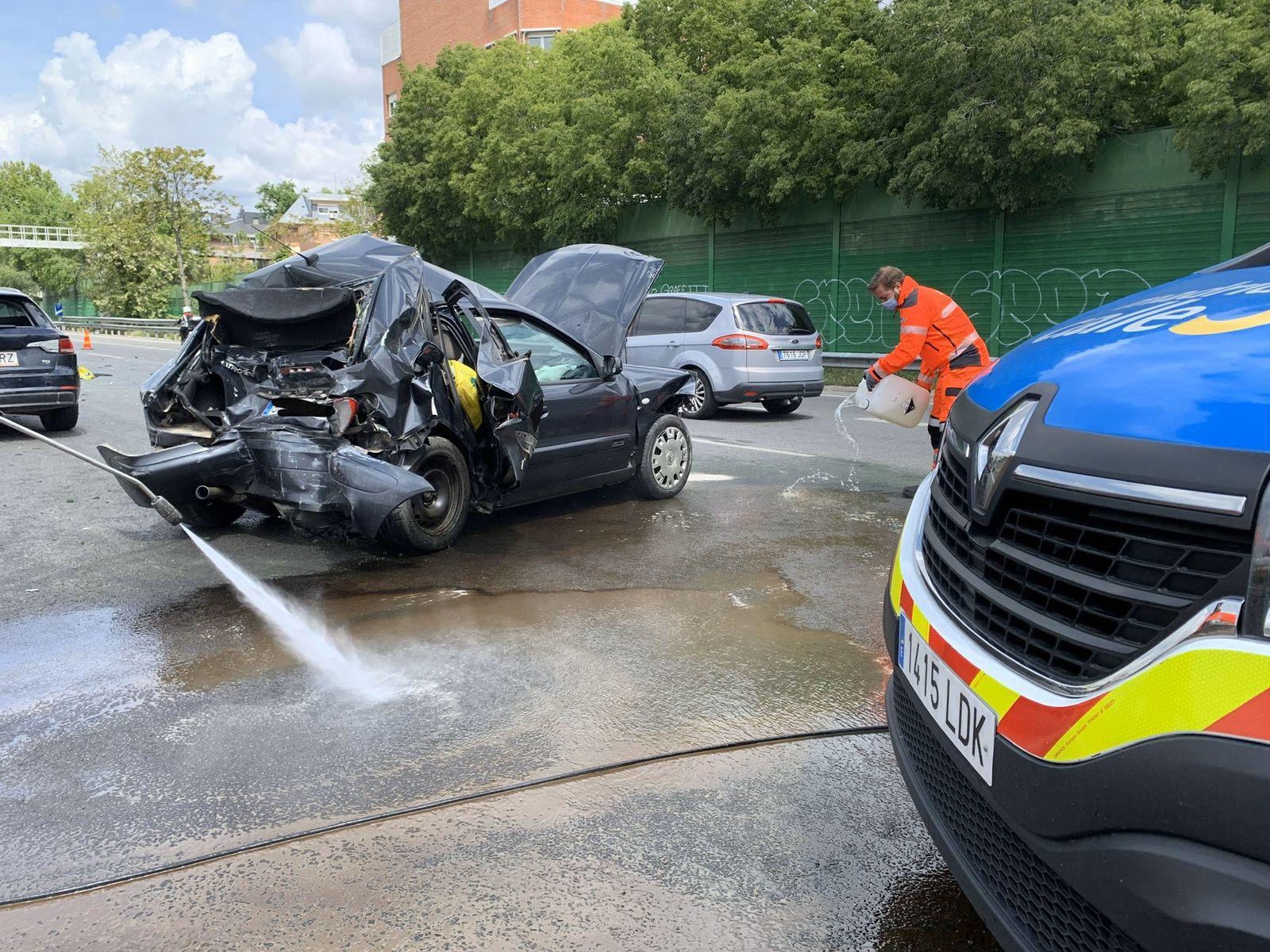 Herida una joven de 22 años en un accidente  en la M-30