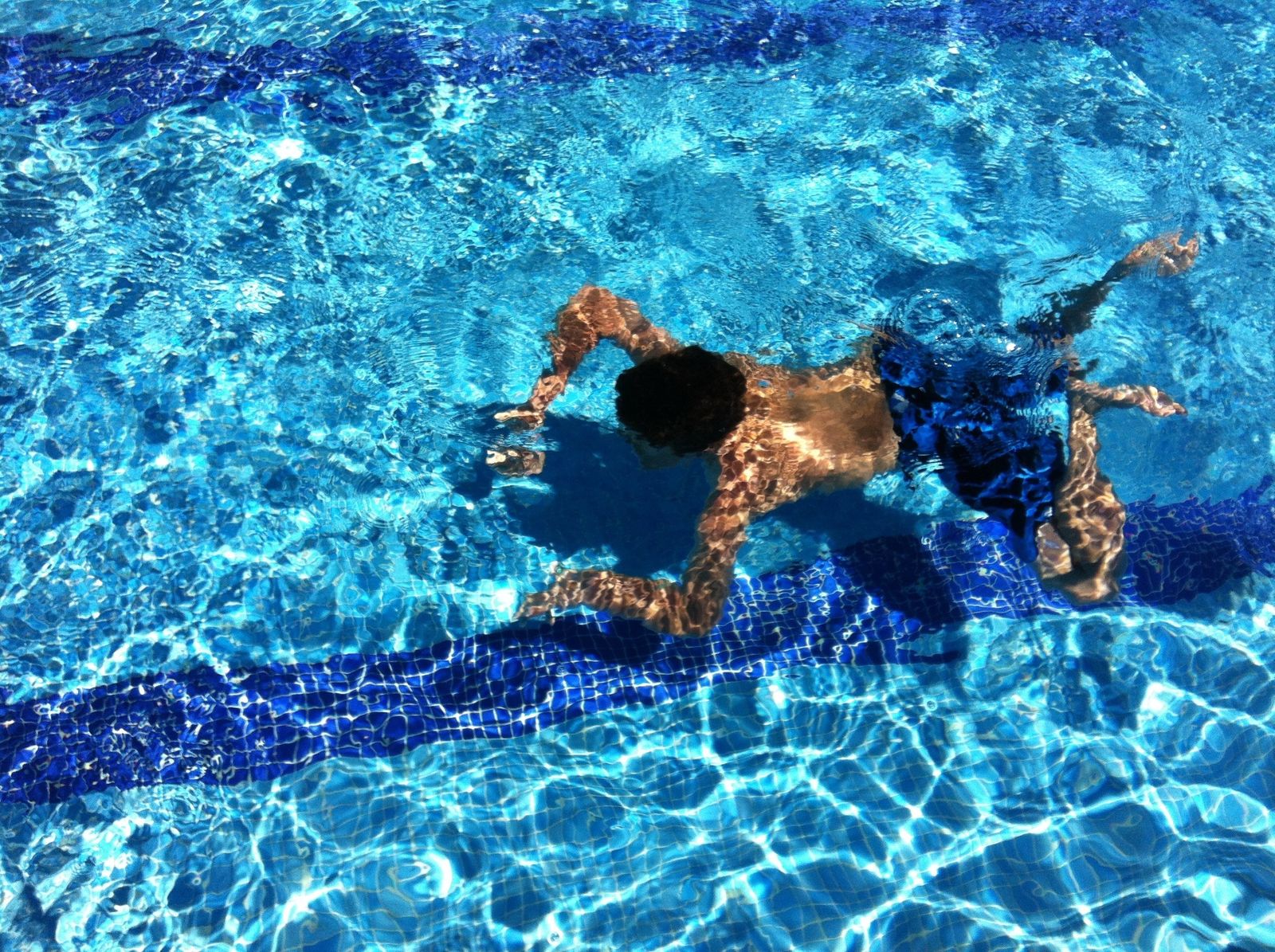 Joven nadando en una piscina olímpica