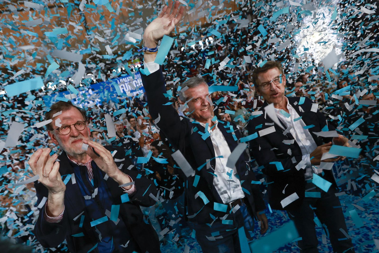 Rajoy y Feijóo se unen para apoyar a Rueda en las elecciones gallegas