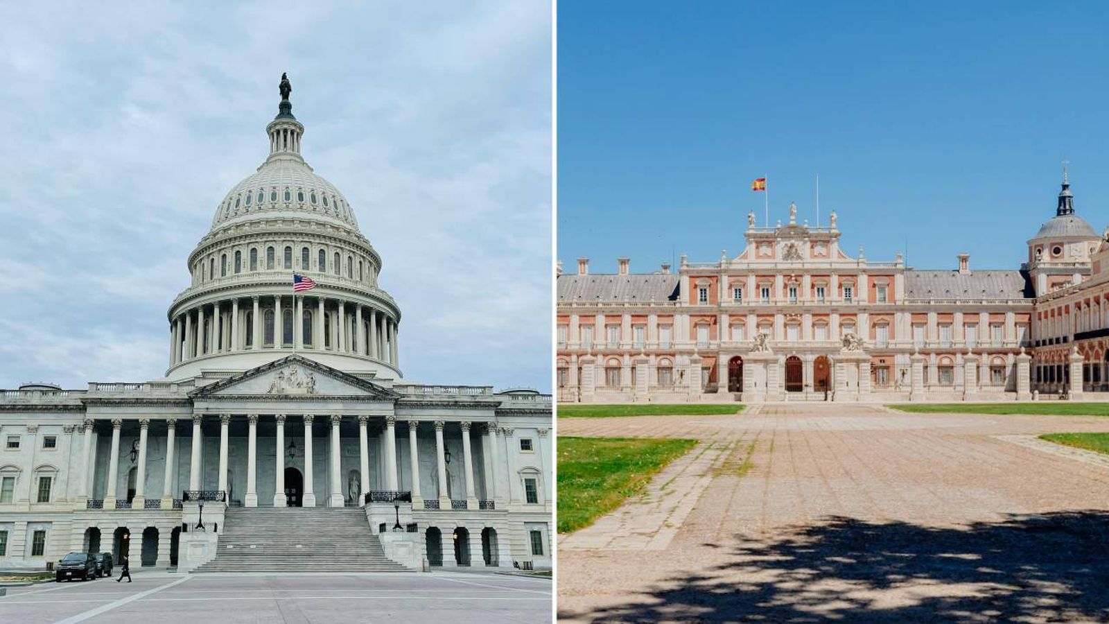 Montaje de Washington DC (i) y Aranjuez (d)