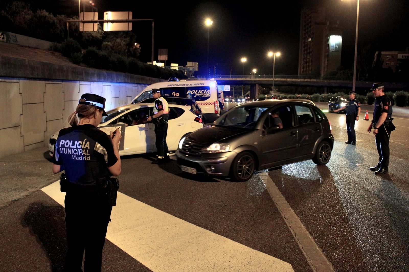 Control de alcoholemia de la Policía Municipal de Madrid