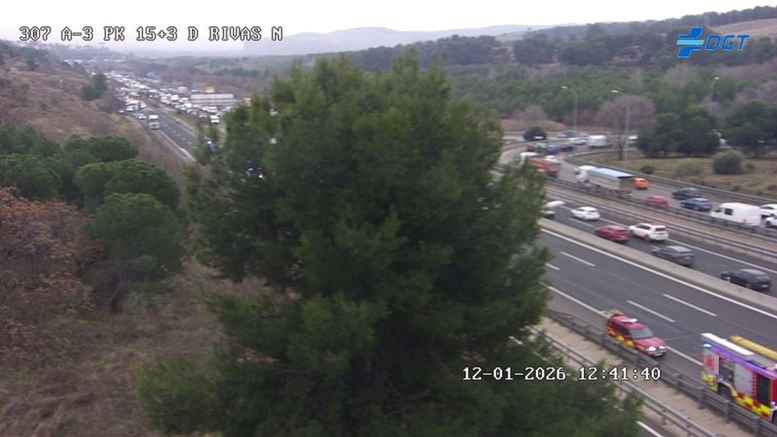 Corte de la A-3, a la altura del kilómetro 15