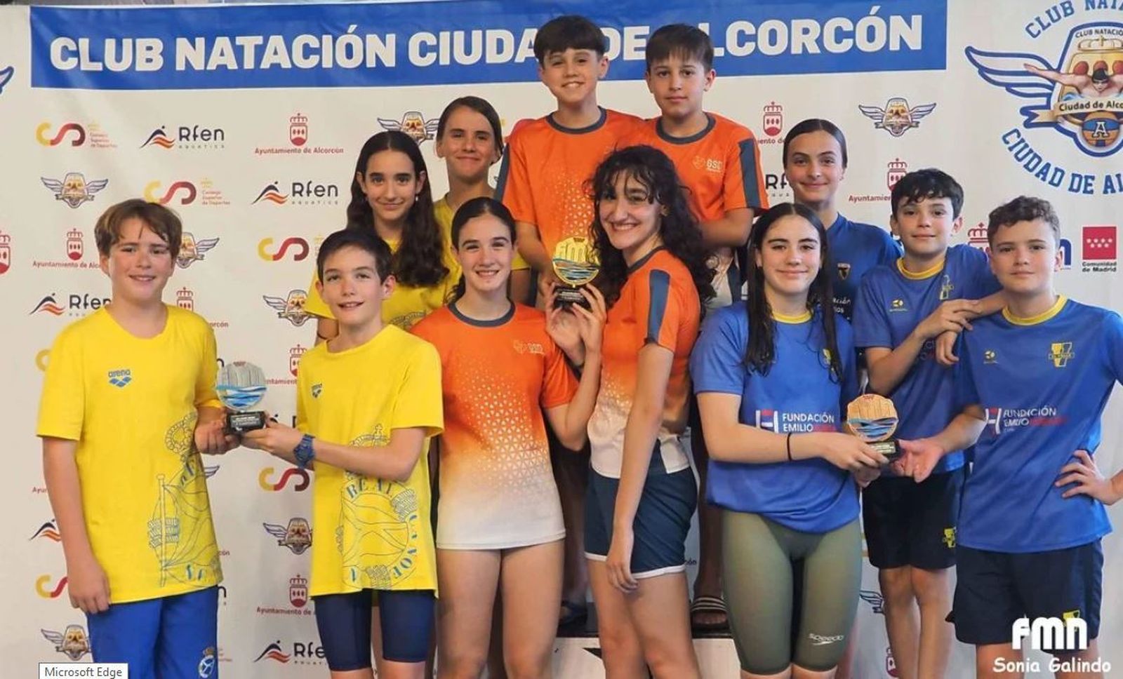 Podio alevín del Campeonato de Madrid de natación