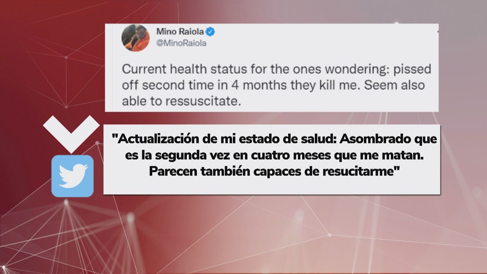Twitter de Mino Raiola desmintiendo el jueves su fallecimiento