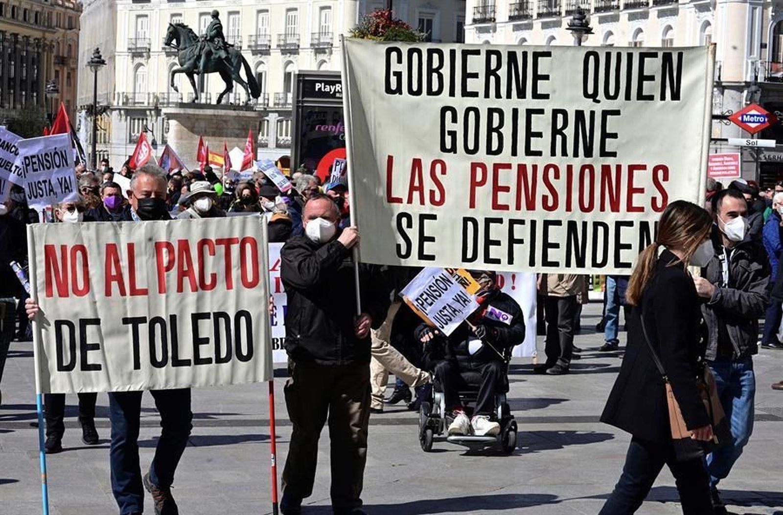 Cientos de manifestantes en Madrid contra la privatización de las pensiones
