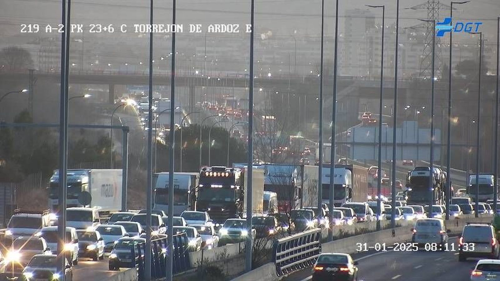 Un accidente en la A-2 a la altura de Torrejón provoca retenciones de 7 kilómetros