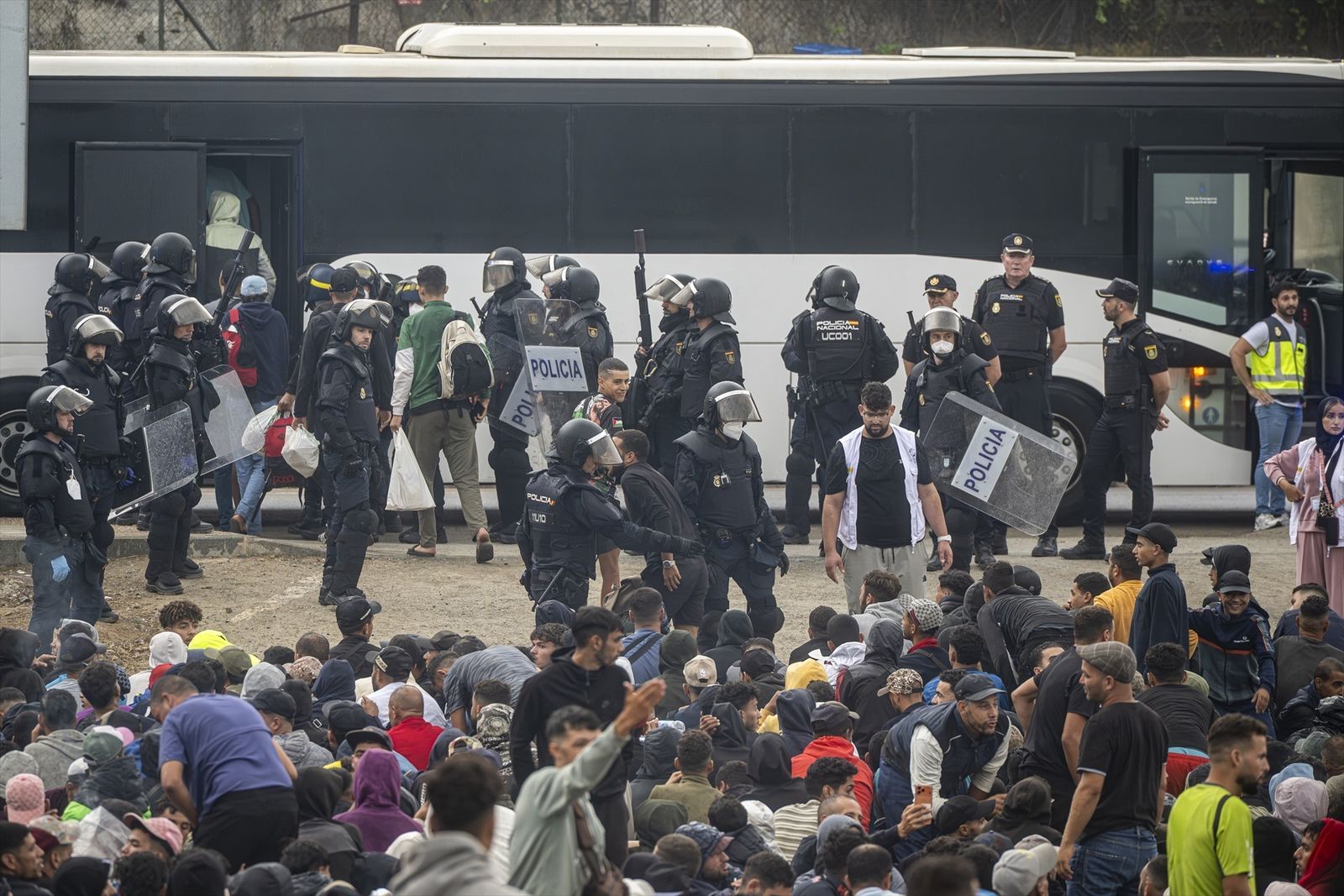 Desalojo de migrantes en Ceuta