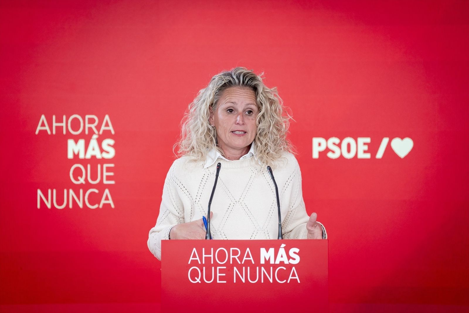 La portavoz de la Ejecutiva Federal del PSOE, Montse Mínguez