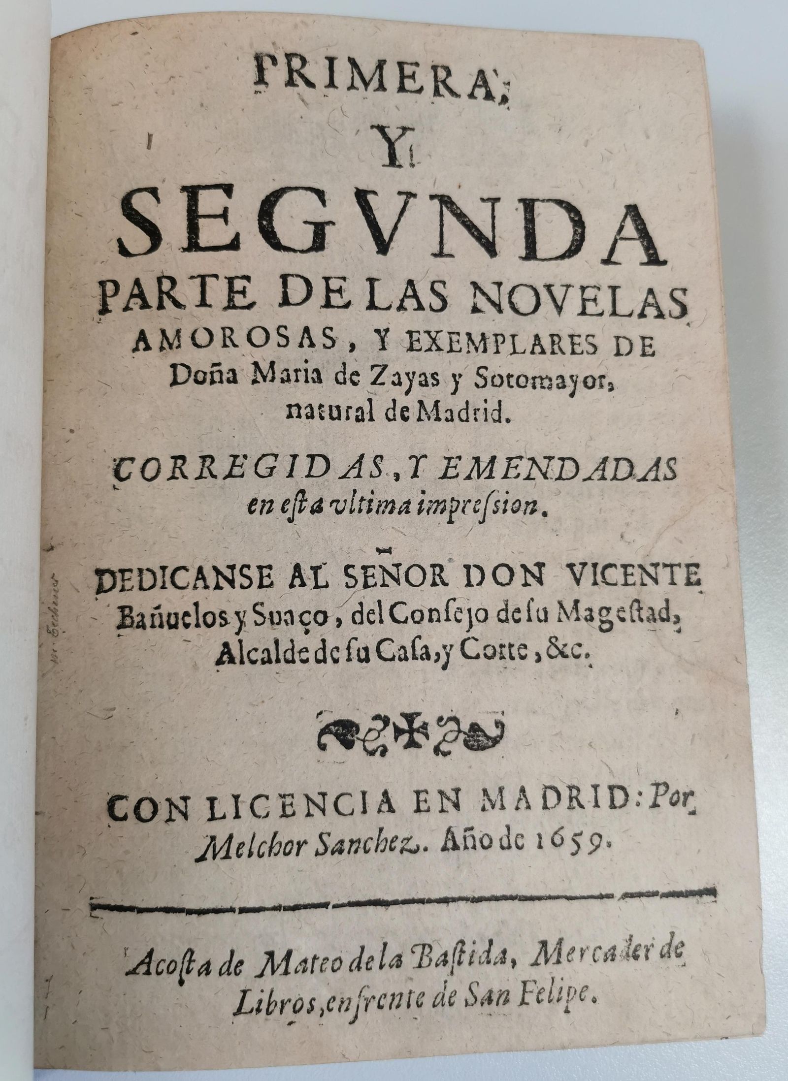 Edición de las Novelas amorosas y exemplares de María de Zayas